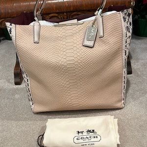 EUC COACH Madison Python and embossed leather tote